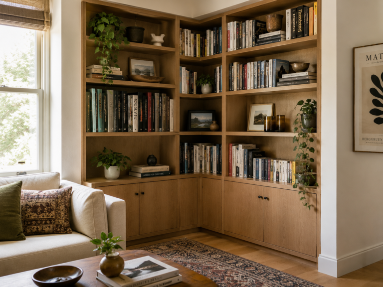 20 Corner Bookshelf Decor Ideas for a Cozy, Styled Reading Nook