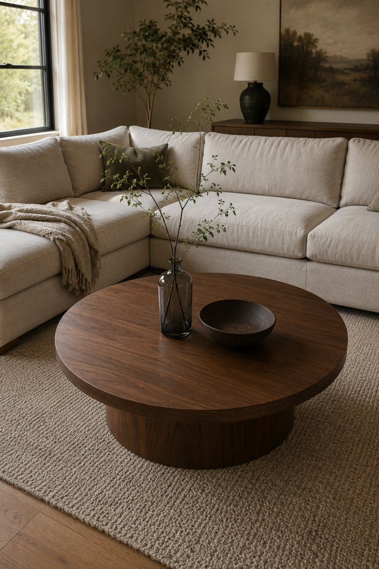 18 Round Coffee Table Decor Ideas for a Cozy Living Room Centerpiece