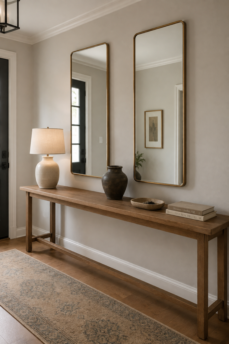 15 Console Table & Mirror Entryway Styling Ideas