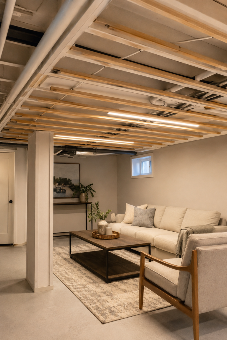 15 DIY Basement Ceiling Ideas to Brighten an Unfinished Space