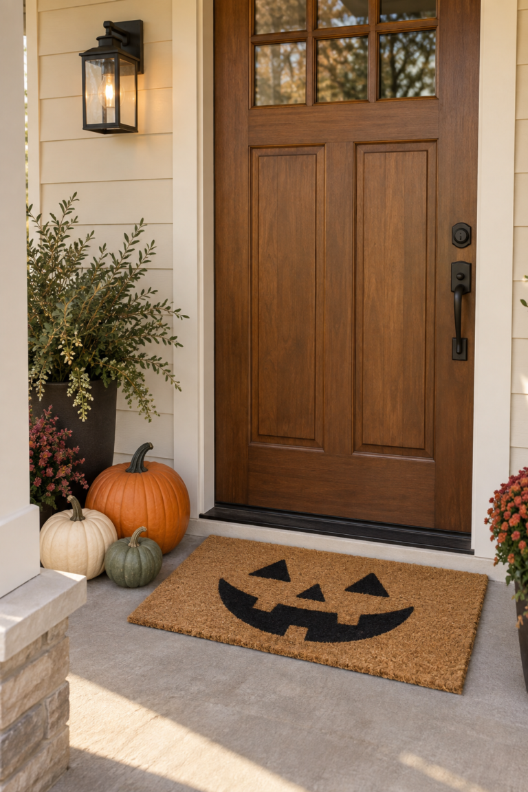 15 Halloween Door Mat Ideas for a Spooky Welcome