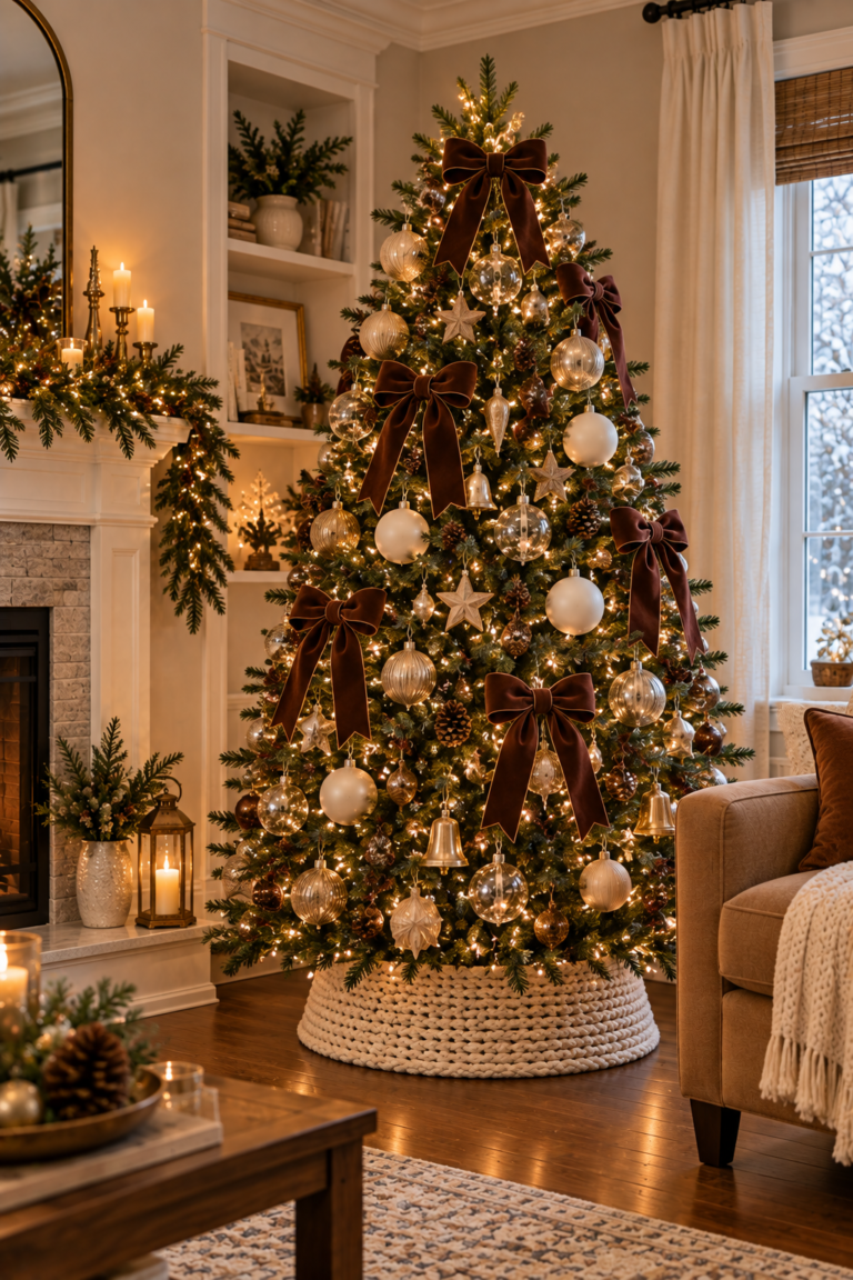 15 Brown Christmas Tree Ideas for a Warm and Cozy Holiday Look