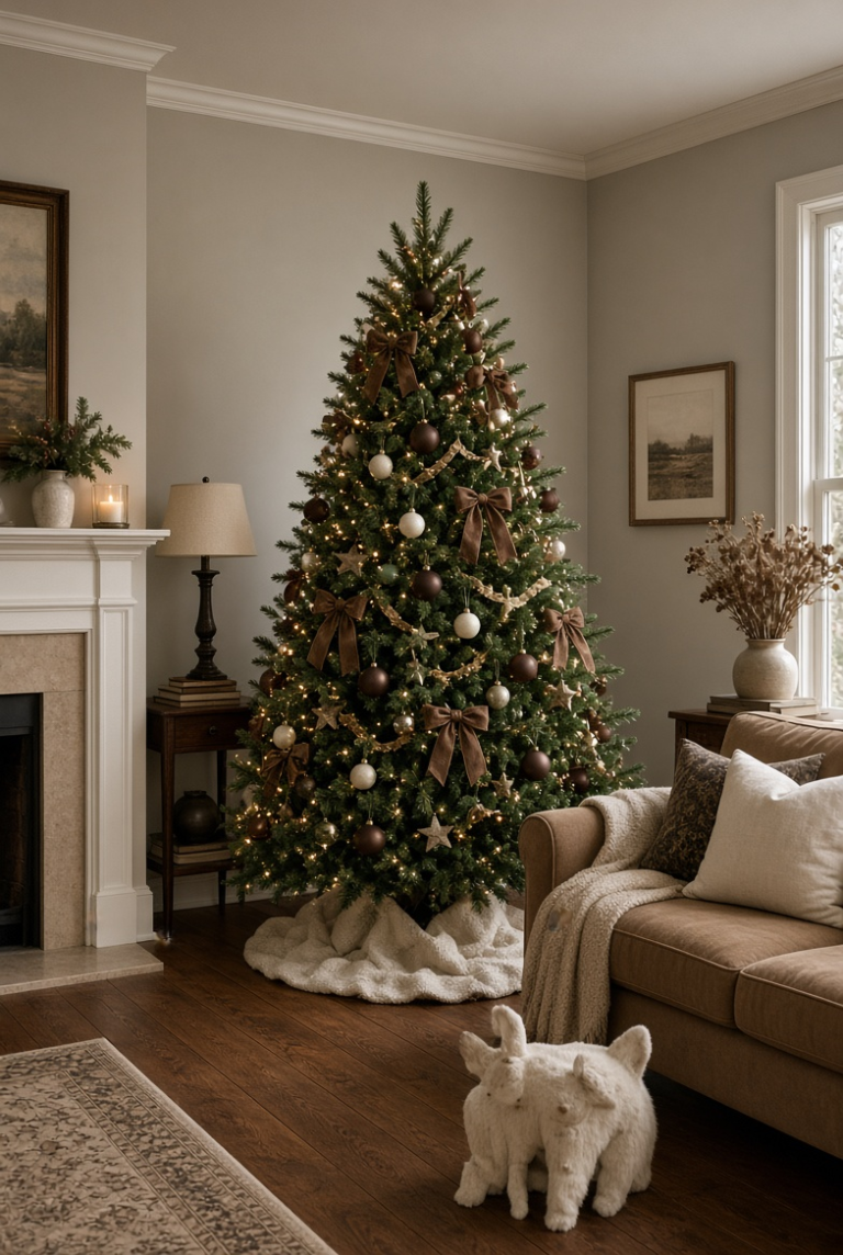 17 Brown Christmas Decor Ideas for a Warm Neutral Holiday Home