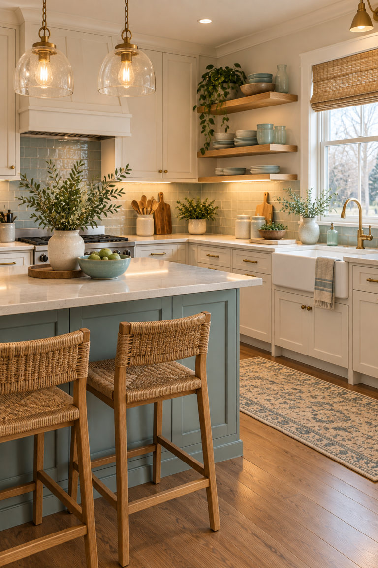 17 Coastal Kitchen Design Ideas for a Light and Relaxed Space