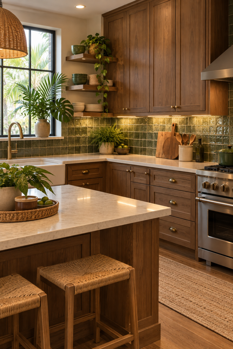 13 Tropical Kitchen Ideas for a Fresh and Relaxed Interior