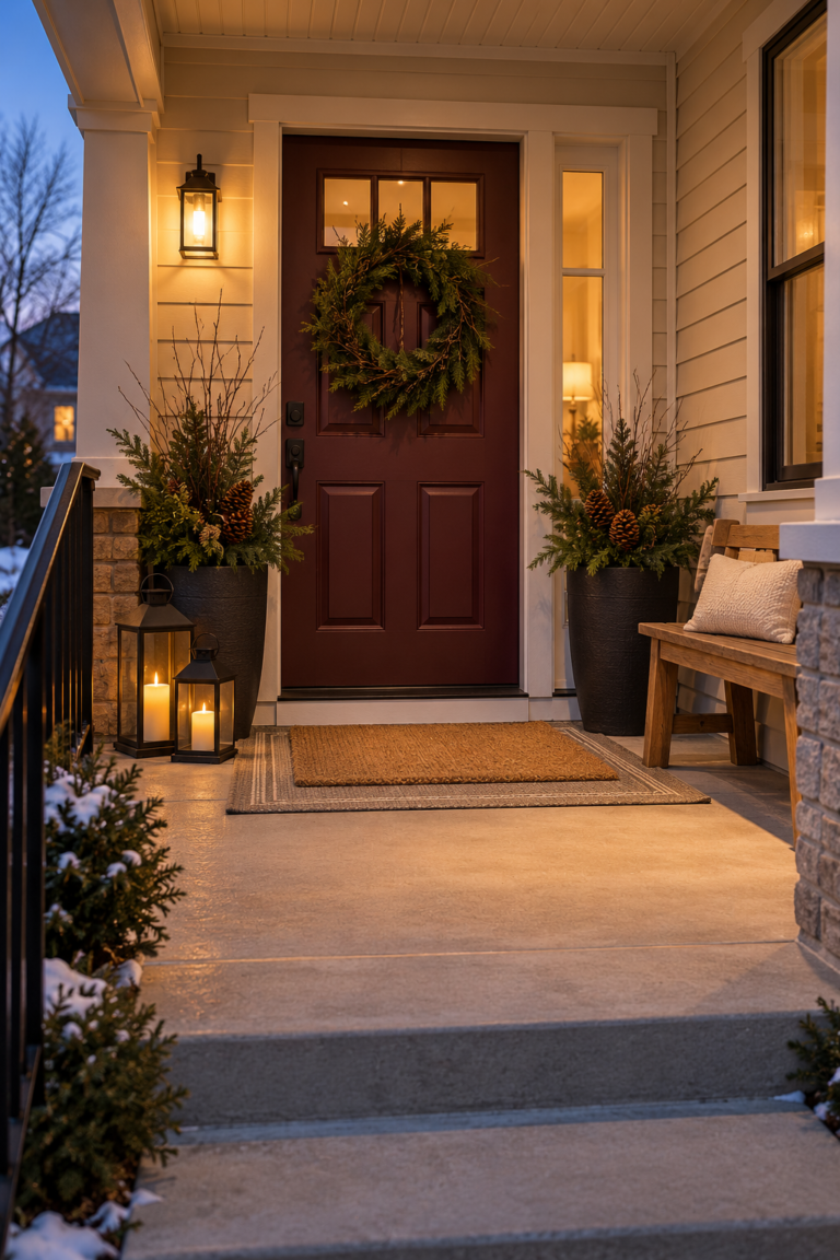 12 Winter Front Porch Decor Ideas for a Beautiful Seasonal Entrance
