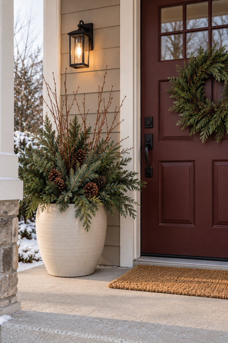 14 Winter Porch Pots Ideas for Beautiful Cold-Weather Displays