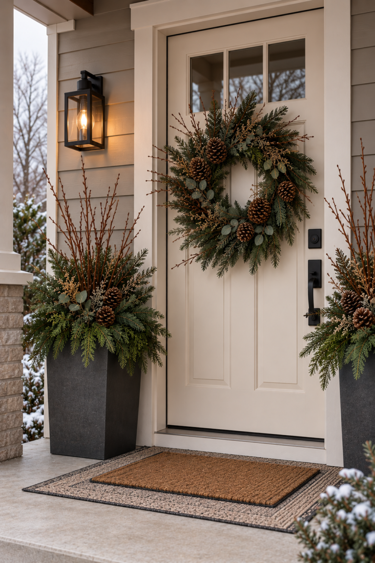 16 Winter Wreaths for Front Door Ideas for a Welcoming Entrance