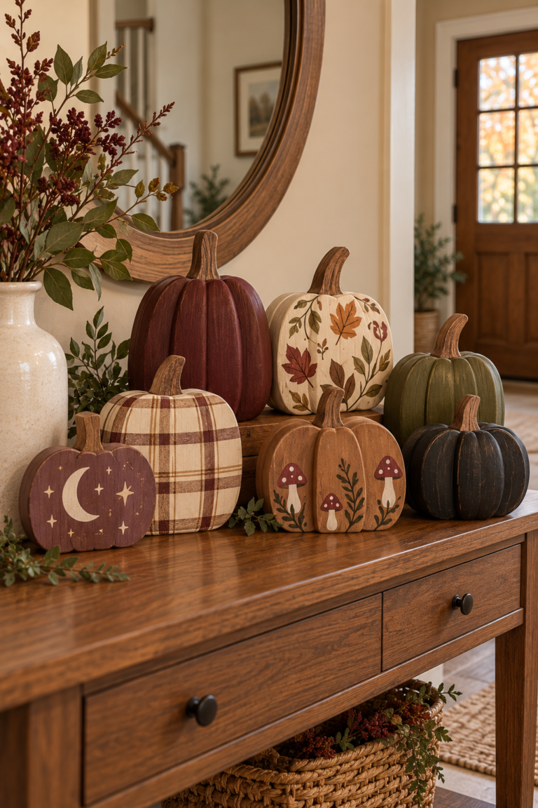 15 Wooden Pumpkin Painting Ideas for Cozy Seasonal Decor