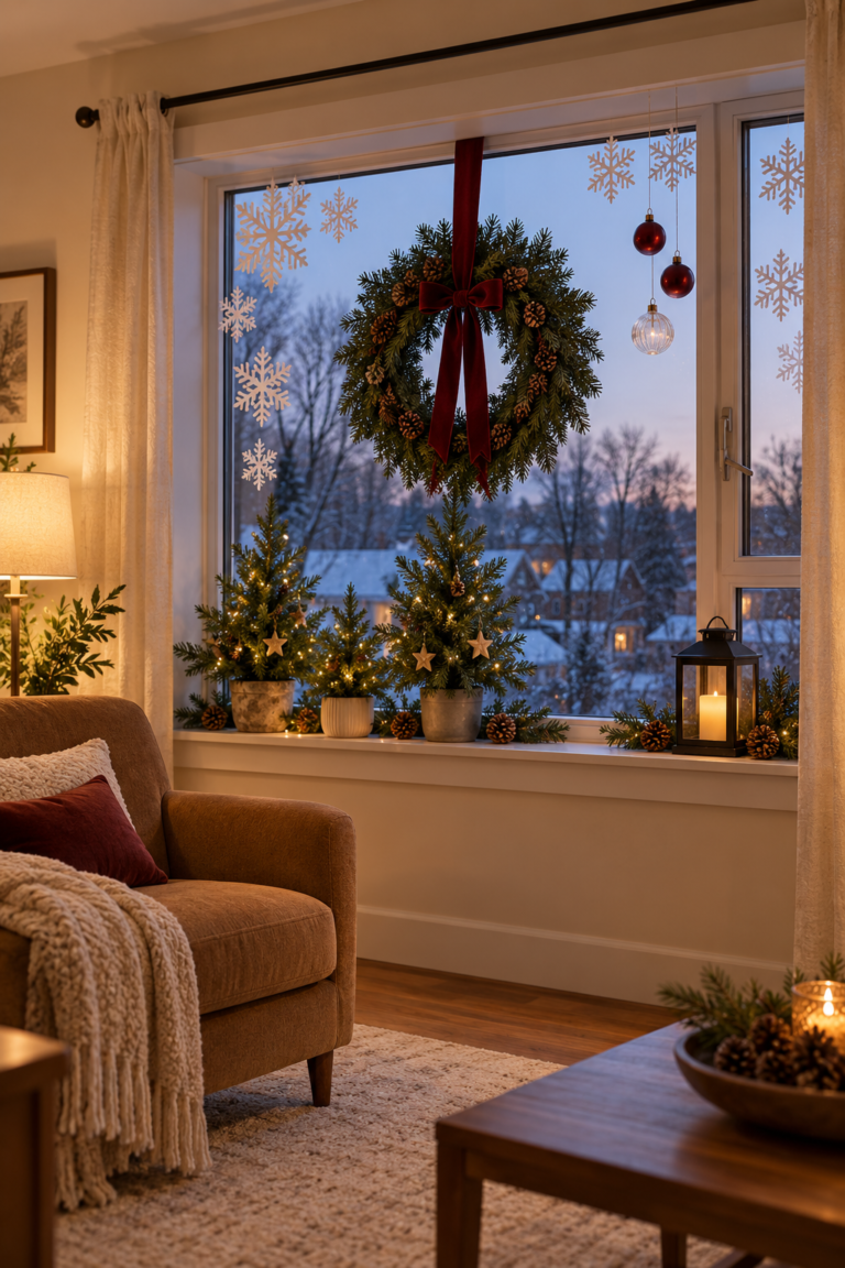 16 Indoor Window Christmas Decor Ideas for a Festive Holiday Display