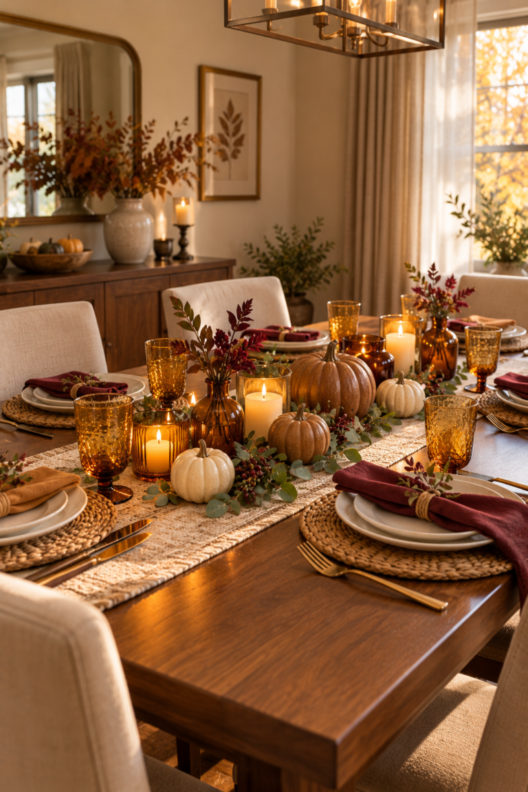15 Thanksgiving Tablescapes Ideas for a Warm and Festive Table