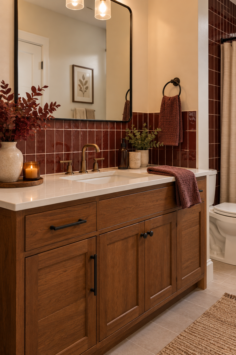 17 Burgundy Bathroom Ideas for a Rich and Moody Space